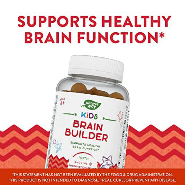 Nature’S Way Kids Brain Builder, Supports Healthy Brain Function*, Lemonade Flavored, 60 Vegetarian Gummies