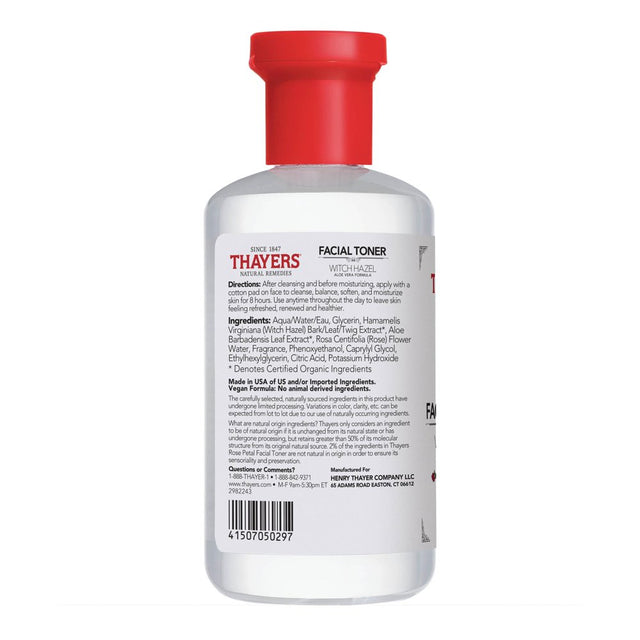 Thayers Witch Hazel Rose Petal Facial Toner, 8.5 Fl Oz