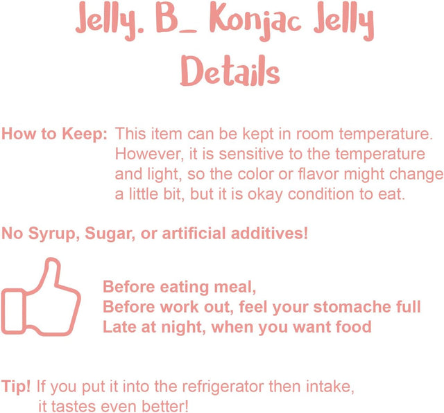 JELLY B Drinkable Konjac Jelly (10 Packs of 150Ml) - Healthy and Natural Weight Loss Diet Supplement Foods, 0 Gram Sugar, Low Calorie, Only 6 Kcal Each Packets, (Apple)