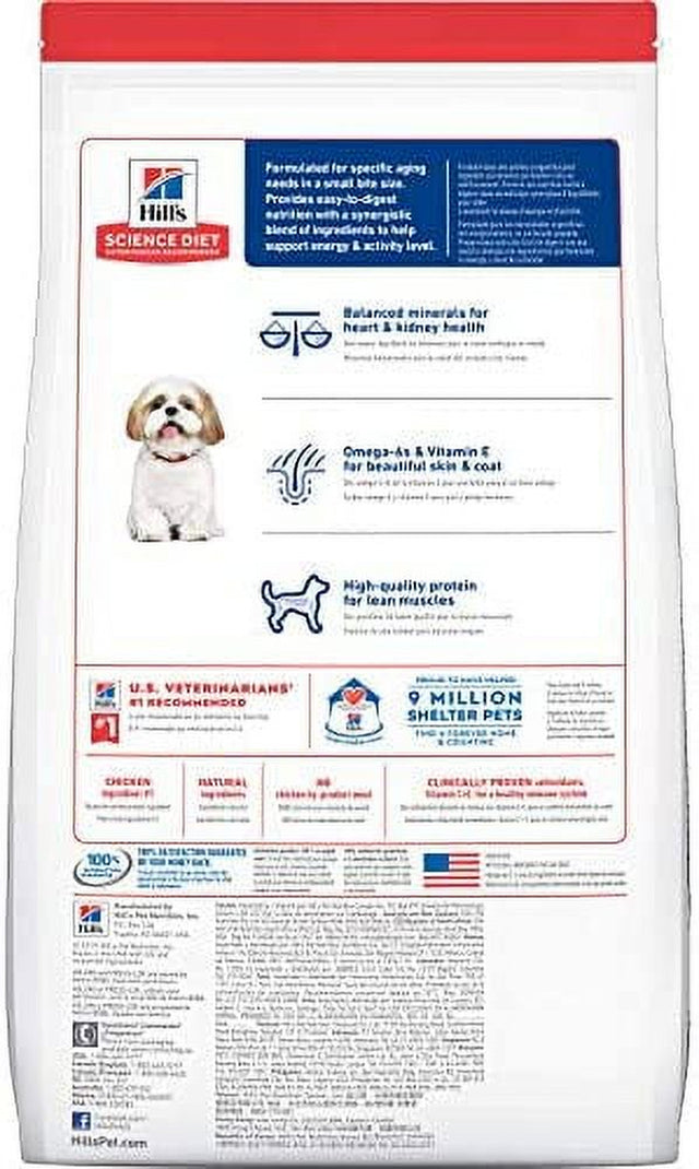 Hill'S Science Diet Dry Dog Food, Adult 7+ for Senior Dogs, Small Bites, Chicken Meal, Barley & Brown Rice Recipe, 5 Lb Bag