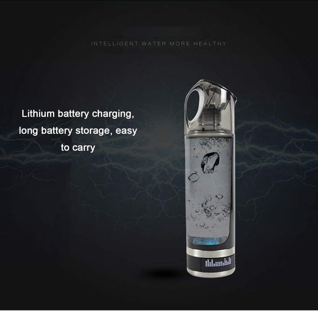 Portable 3-Minute Hydrogen-Rich Water Bottle Rechargeable High Concentration Hydrogen Water Generator Glass Bottle Anti-Aging Anti-Oxidation Kettle 500Ml
