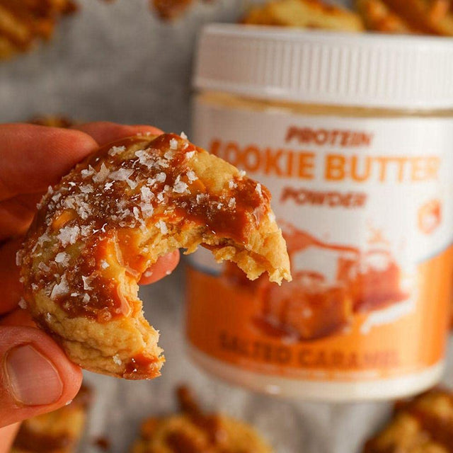 Flexible Dieting Lifestyle Whey Protein Cookie Butter Powder - Salted Caramel | Keto-Friendly, Low Carb, Sugar-Free, Gluten-Free | Easy to Mix, Bake and Spread | 7.9Oz
