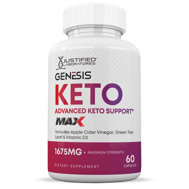 Genesis Keto ACV MAX Pills 1675Mg Alternative to Gummies Dietary Supplement 60 Capsules