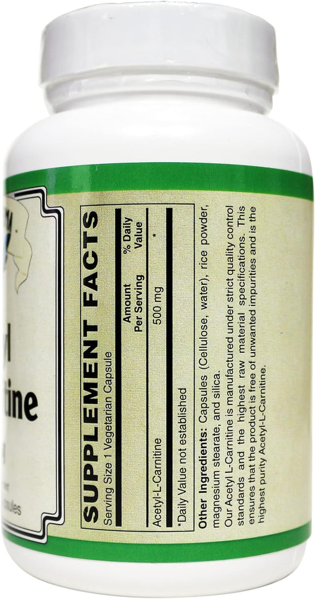 Acetyl L-Carnitine- 500 Mg Vegetarian Capsules ( Sourced from Sigma-Tau Health Sciences ) (90 Veg Caps)