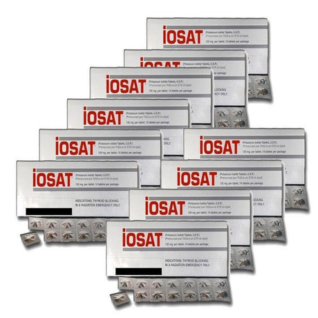 IOSAT Potassium Iodide Tablets 130 MG 14 Tablets ✅ /Pack Expiry 2032- Pack of 10 ✅