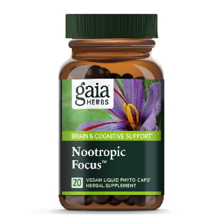 Gaia Herbs Nootropic Focus, 20 Vegan Liquid Phyto-Caps