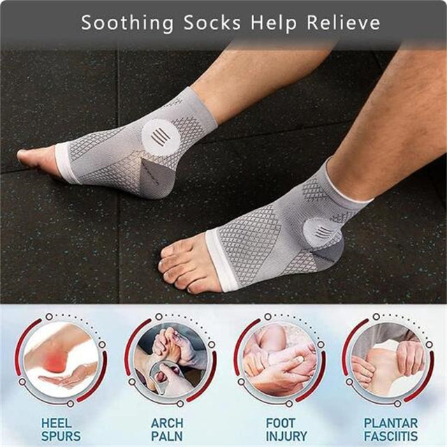 Laidan-4Pair Neuropathy Socks Compression Sleeve for Ankle Swelling Pain Relief Sprain Support Women Men-Purple，S
