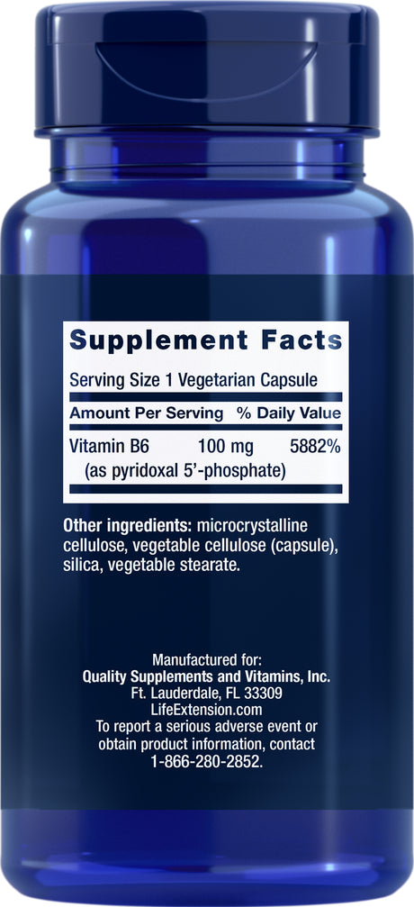 Life Extension Pyridoxal 5-Phosphate (P5P) 100 Mg, 90 Vegetarian Capsules