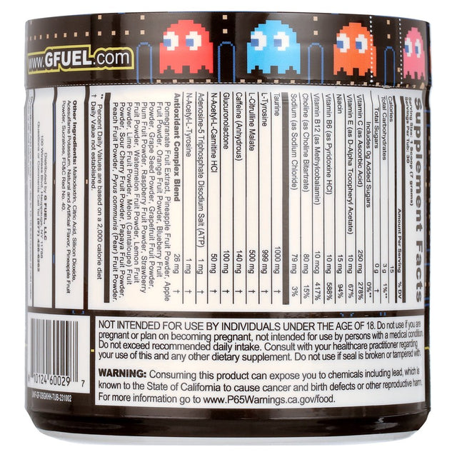 G Fuel Pac-Man Energy Supplement Powder, Cherry Lollipop Flavor, 30 Servings
