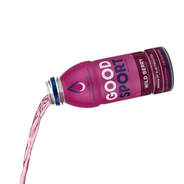 Goodsport® Electrolyte Sports Drink, Rapid & Long-Lasting Hydration, 16.9. Oz (12 Count) – Wild Berry
