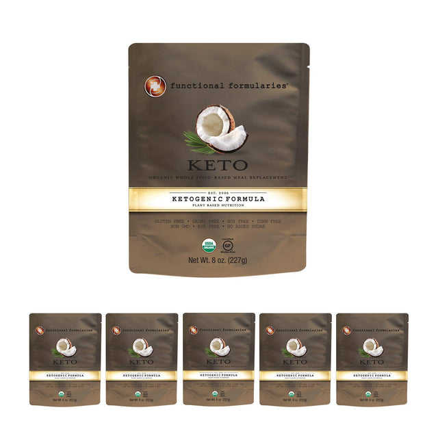 Functional Formularies Ketogenic Meal Replacement Supplement, Add to Your Recipes for Perfectly Balanced Keto Organic Nutrition, 6 Pack