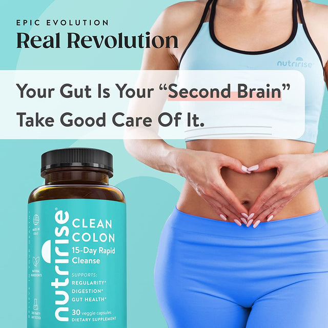 Nutririse 15 Day Quick Colon Cleanse for Gut Health - Digestive Support with Probiotics & Fiber for Constipation, Regularity & Bloating, Vegan-Friendly, Sugar & Gluten Free