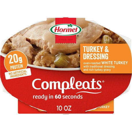 HORMEL COMPLEATS Turkey & Dressing, Shelf Stable, 10 Oz Plastic Tray