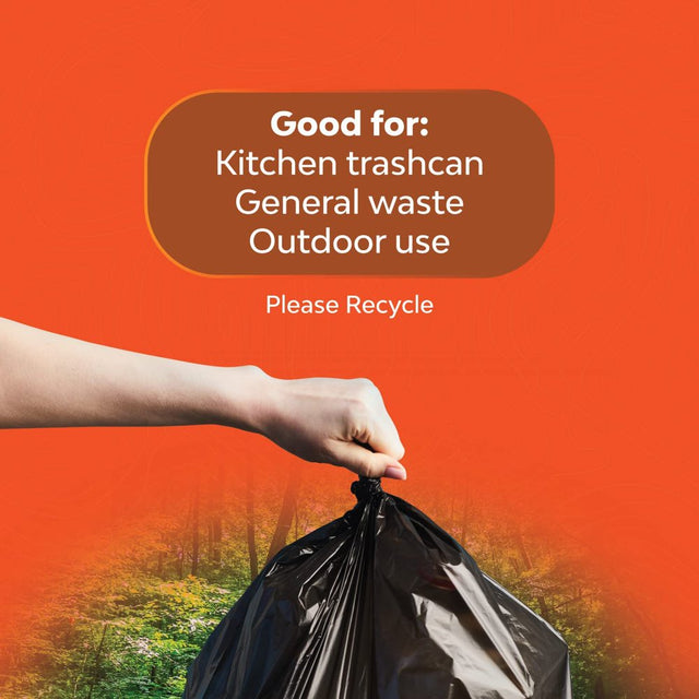 Large 13 Gallon Trash Bags - Household and Kitchen Cleaning Supplies - Trash Bags 13 Gallon Tall Kitchen Trash Bags - Unscented Black Trash Bags and Compost Bags - Large Trash Bags for Lawn Care