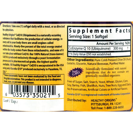 Healthy Origins Coq10 300 Mg (60 Softgels)