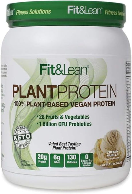 Fit & Lean Plant Protein Meal Replacement Protein Powder Vanilla, 18.72 Ounce