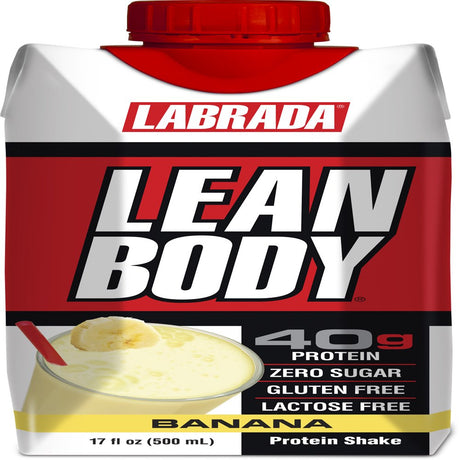 Labrada Lean Body Protein Shake, Banana, 40G Protein, 17 Fl Oz, 12 Ct