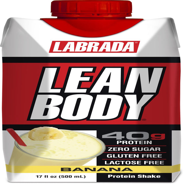 Labrada Lean Body Protein Shake, Banana, 40G Protein, 17 Fl Oz, 12 Ct