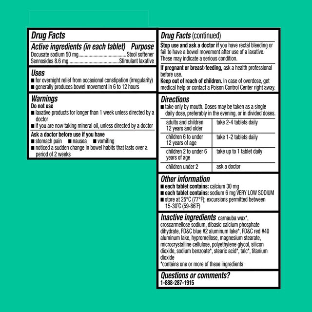 Equate Stool Softener plus Stimulant Laxative Tablets for Constipation, 120 Count