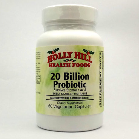 Holly Hill Health Foods 20 Billion CFU Probiotic, 60 Vegetarian Capsules