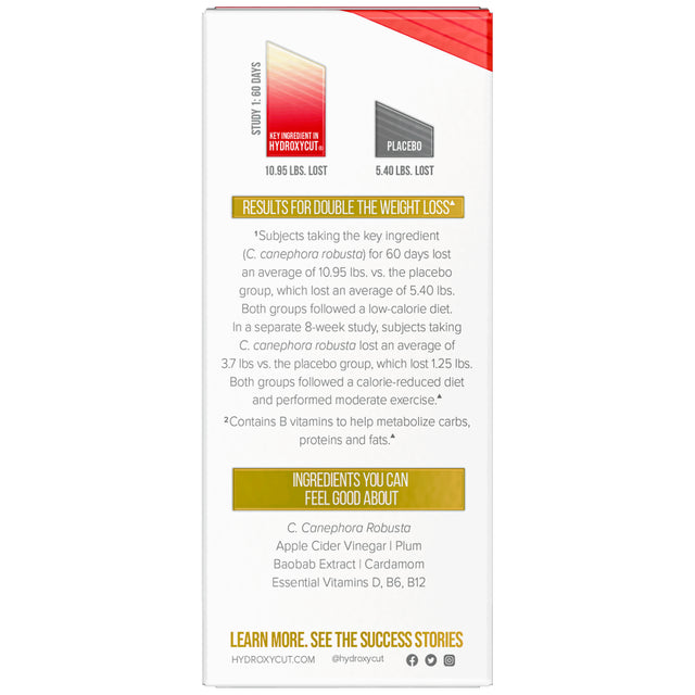 Hydroxycut Pro Clinical Non-Stimulant Weight Loss Supplement with Apple Cider Vinegar, 60 Capsules