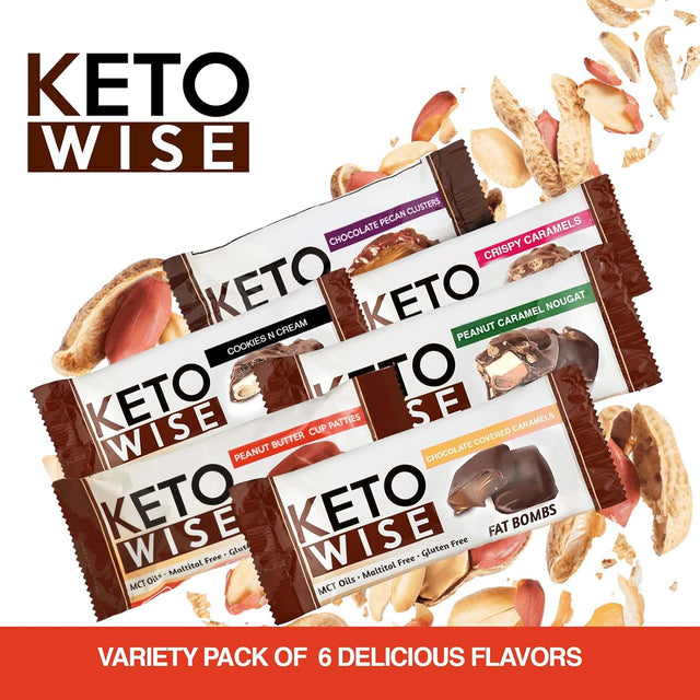 Keto Wise Fat Bombs - Made with Chocolate Containing MCT Oil - Low Fat, Low Carb and Keto Friendly Snack - 10G Fat, 1G Net Carbs | Peanut Butter Cup Patties, 16 Count (Pack of 1)