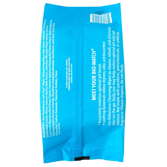 Good Clean Love: Rebalance Personal Moisturizing & Cleansing Wipes, Naturally Reduces Odor & Supports Vaginal Health, Ph-Balanced Feminine Hygiene Product, Bulk Pack, 30 Wipes