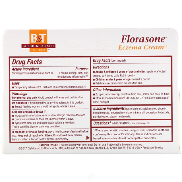 Florasone Cardiospermum Cream 1 Oz by Boericke & Tafel, Pack of 2