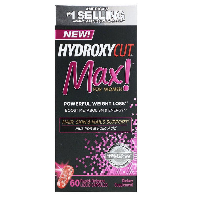 Hydroxycut Max! Powerful Weight Loss Supplement for Women, 60 Capsules