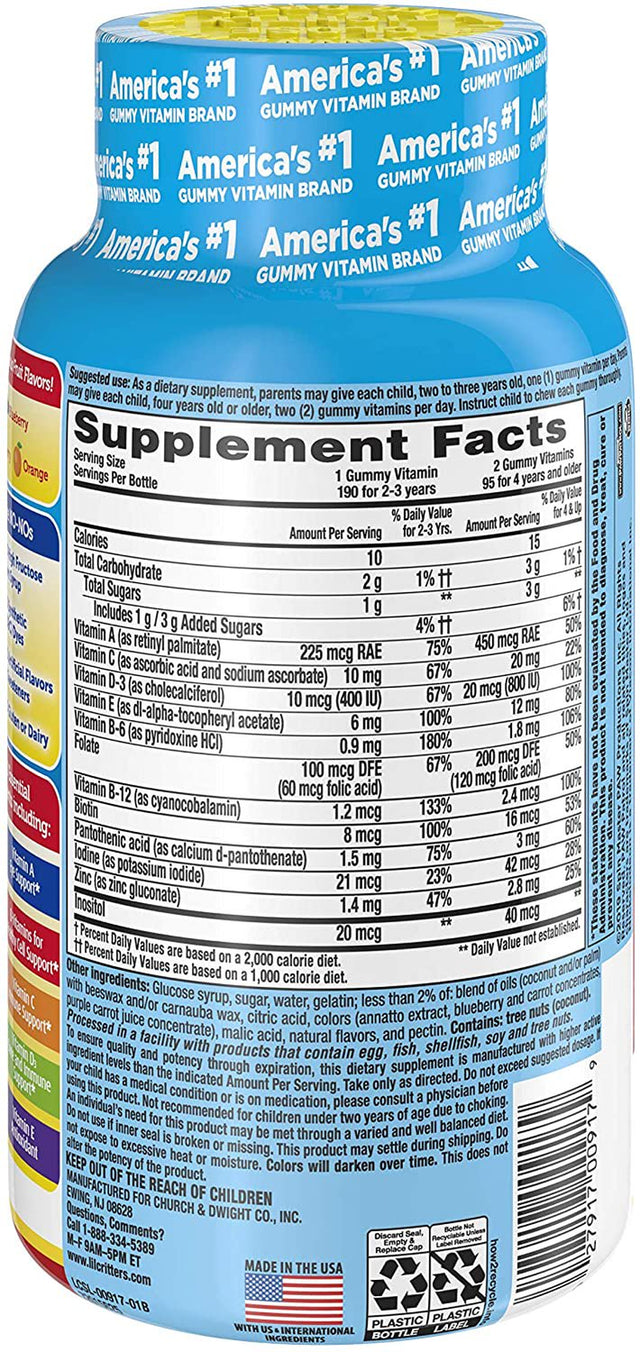 L'Il Critters Paw Patrol Complete Multivitamin Gummies, 190 Ct (Pack of 2)