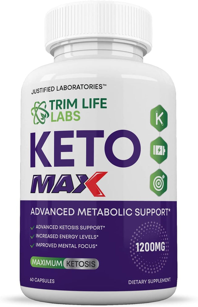 (5 Pack) Trim Life Labs Keto Max 1200MG Pills Includes Apple Cider Vinegar Gobhb Strong Exogenous Ketones Advanced Ketogenic Supplement Ketosis Support for Men Women 300 Capsules