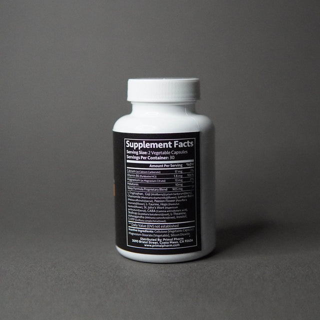 Natural Sleep Aid (Melatonin 10Mg, Chamomile, Lemon Balm) Primal Pharm SLEEP