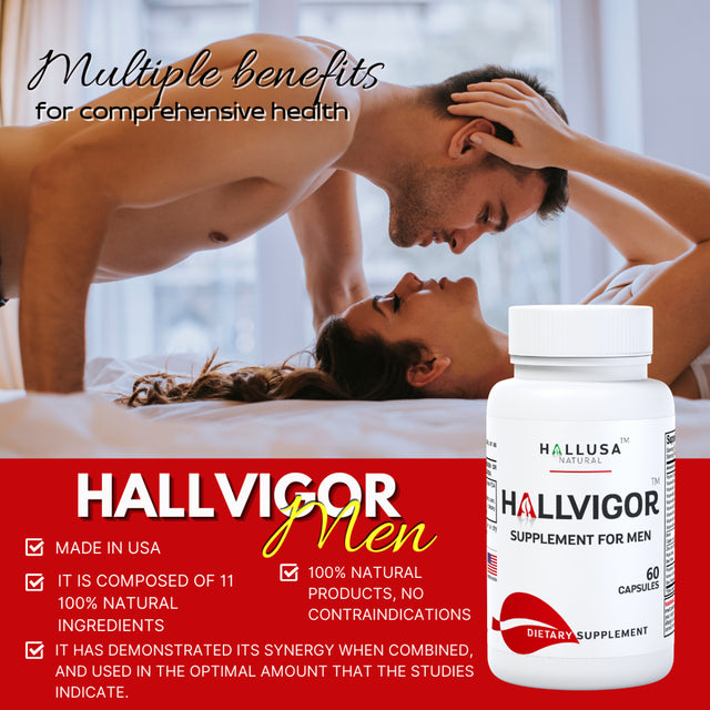HALLVIGOR Men - Strongest Male Enhancement - Testosterone Men - Booster - 60 Cap