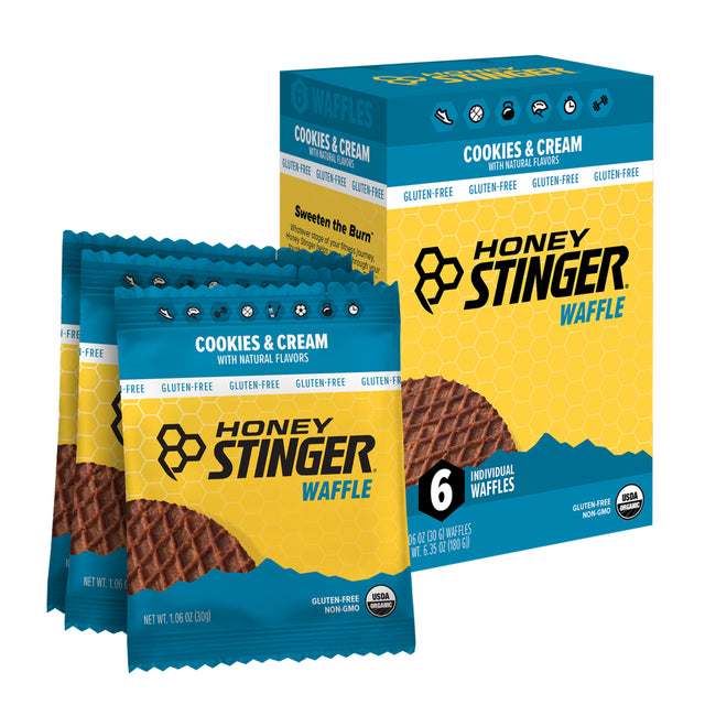 Honey Stinger, Individual Healthy Organic Gluten Free Snack Waffle, Cookies and Cream, 6 Ct