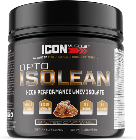 Isolean Whey Protein Isolate Powder, Vanilla, Chocolate, Strawberry, Cookies & Cream, Salted Caramel, Chocolate Mint, Chocolate Peanut Butter, 1 Pound (Salted Caramel)