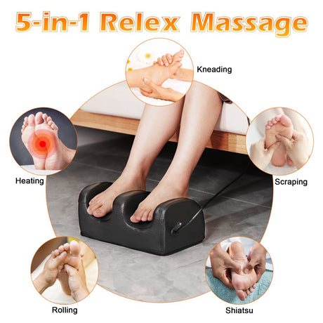 KEKOY Shiatsu Foot Massager with Heat, Chronic Nerve Pain Therapy Spa Gift Kneading & Rolling Massage for Leg Calf Ankle, Hand Remote Control Massager Machine for Circulation and Pain Relief