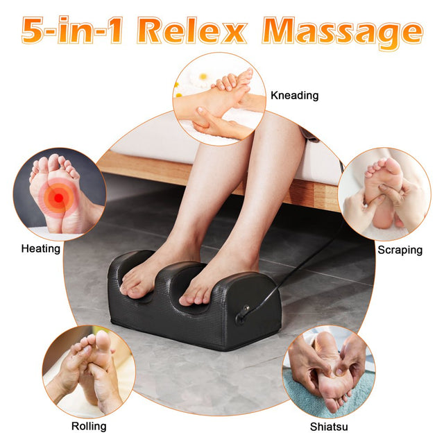 KEKOY Shiatsu Foot Massager with Heat, Chronic Nerve Pain Therapy Spa Gift Kneading & Rolling Massage for Leg Calf Ankle, Hand Remote Control Massager Machine for Circulation and Pain Relief