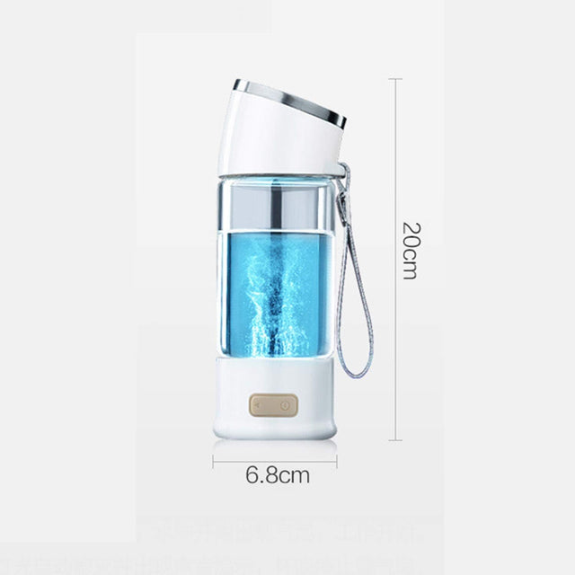 Portable 3 Minute Hydrogen-Rich Water Bottle Rechargeable High Concentration Hydrogen Generator Glass Bottle Anti-Aging Anti-Oxidation Kettle 300Ml