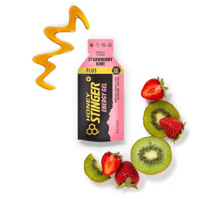Honey Stinger Organic Energy Gel, Strawberry Kiwi, 24 Ct