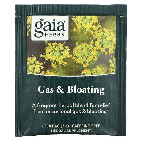 Gaia Herbs, Gas & Bloating, Herbal Tea, Caffeine-Free, 16 Tea Bags, 1.13 Oz