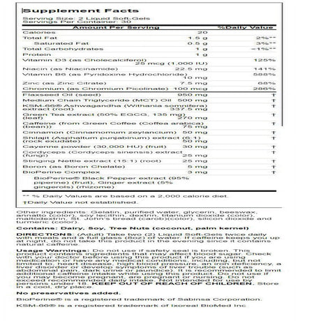 Irwin Naturals Testosterone Extra Fat Burner Max3 60 Sgels