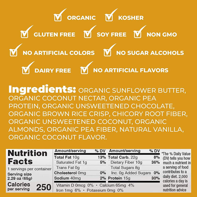 Keep Healthy Low Glycemic Vegan Protein Bars Chocolate Coconut - 12G Plant Based Protein Low Sugar - Gluten Free, Soy Free, Dairy Free Protein Bar (12 Bars)