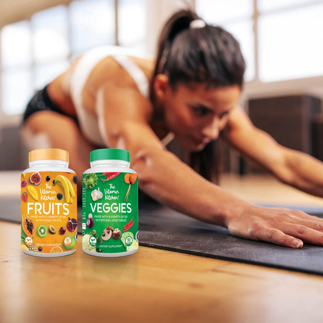 Fruits and Veggies Supplement- 90 Fruit and 90 Veggie Superfood Capsules-Soy and Vegan Free,100% Whole Natural Fruits and Vegetable Supplements for Adults by the Vitamin Kitchen (2-Pack)