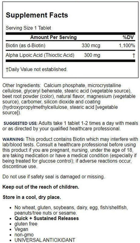 Jarrow Formulas Alpha Lipoic Sustain, Supports Cardiovascular Health, 300 Mg, 120 Sustain Tabs