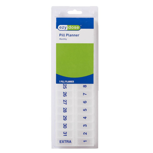 Ezy Dose Monthly (31-Day) Pill Organizer, Daily Compartments, plus Extra Compartment