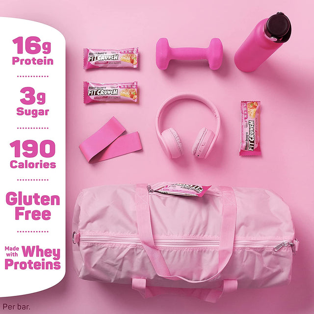 FITCRUNCH Snack Size Protein Bars, Designed by Robert Irvine, 6-Layer Baked Bar, 3G of Sugar, Gluten Free & Soft Cake Core (9 Bars, Strawberry Strudel)