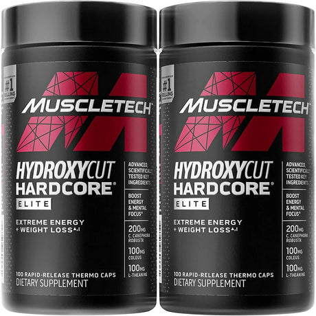 Hydroxycut Weight Loss Pills for Women & Men Hardcore Elite , Weight Loss Supplement Pills , Weightloss Energy Pills , Metabolism Booster for Weight Loss , 100 Count (Pack of 2) 100 Count (Pack of 2) Brown
