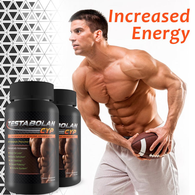 Testabolan Cyp- Natural Testosterone Booster- Promotes Body Fat Loss, Muscle Definition, Skin Elasticity, Immune System- Dietary Supplement 60 Capsules