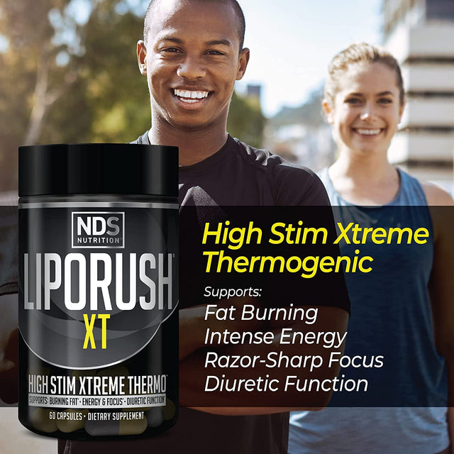 NDS Nutrition Maximum Strength Weight Loss - Decrease Appetite and Energy Booster - Glutamine, L-Carnitine, and CLA (Liporush XT 60 Capsules, Censor 90 Softgels, and Slim-Tox 90 Capsules)
