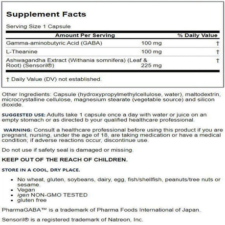 Jarrow Formulas Gaba Soothe, Promotes Relaxation, 30 Capsules